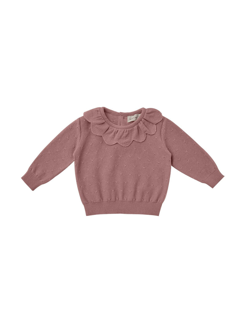 Petal Knit Sweater || Fig (0-3 Mo, 3-6 Mo)