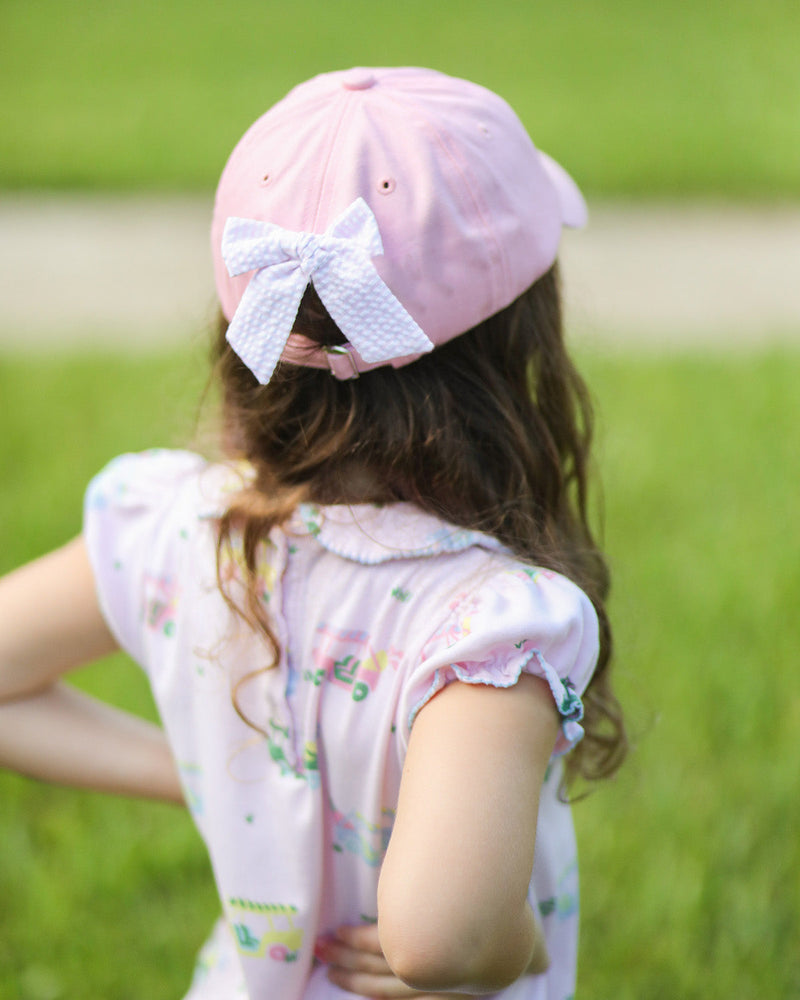 Pink Rainbow Golf Cart Bow Baseball Hat - Baby, Youth