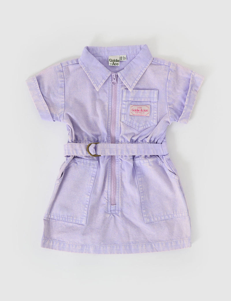 Piper Denim Belted Dress Mauve (6Y)