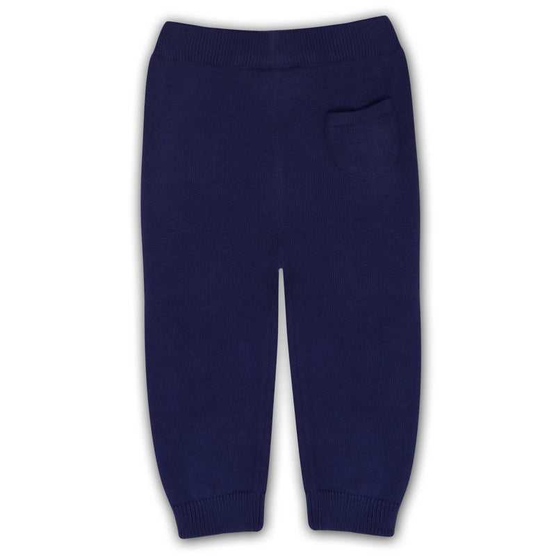 Pocket Sweater Knit Baby Legging Pants (Organic Cotton) / Navy Blue (18-24mo)