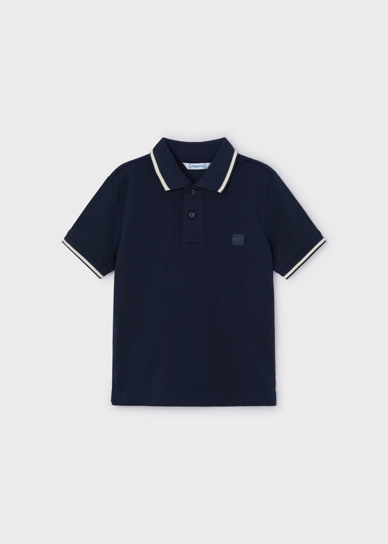 Polo Shirt with Collar Detail - Navy