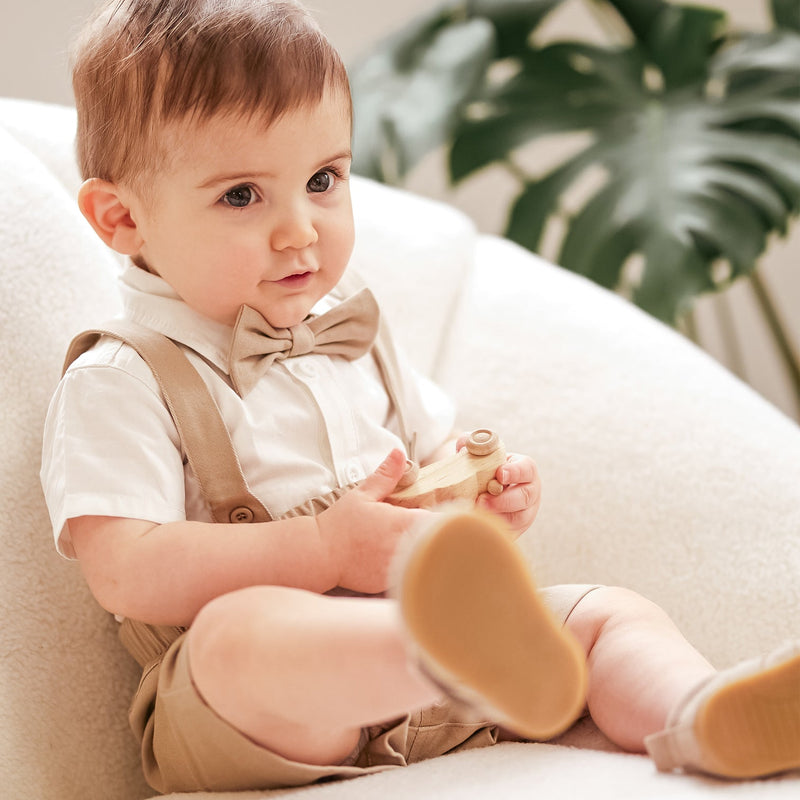 Poplin Shirt & Suspender Shorts Set with Bowtie (6Mo)