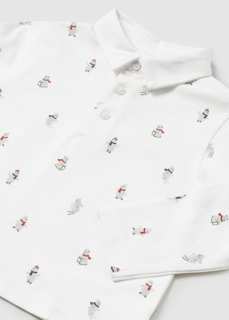 Print Polo Shirt - Winter Polar Bears (12Mo)