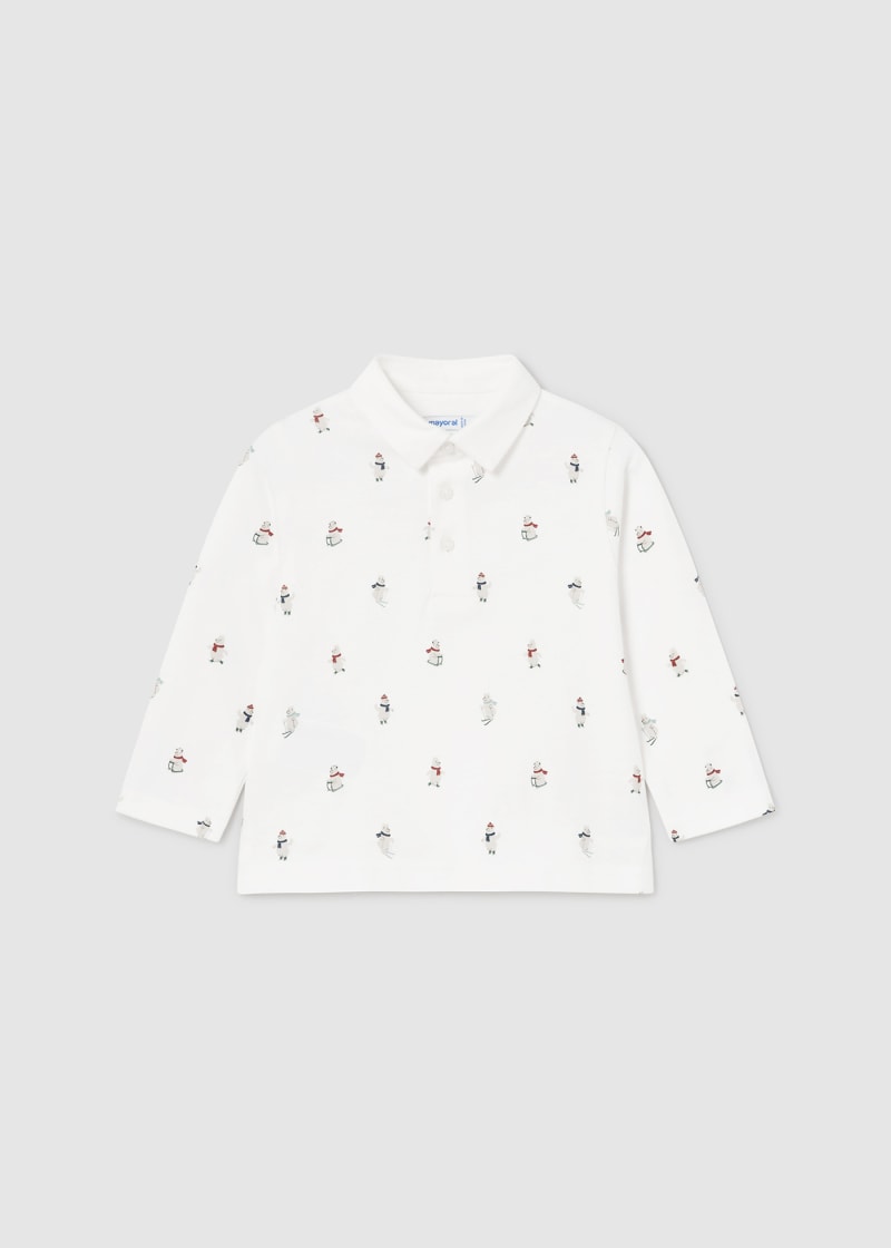 Print Polo Shirt - Winter Polar Bears (12Mo)