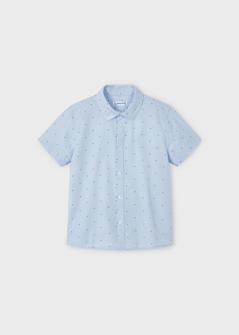 Printed Collared Shirt - Sky Blue (3T)