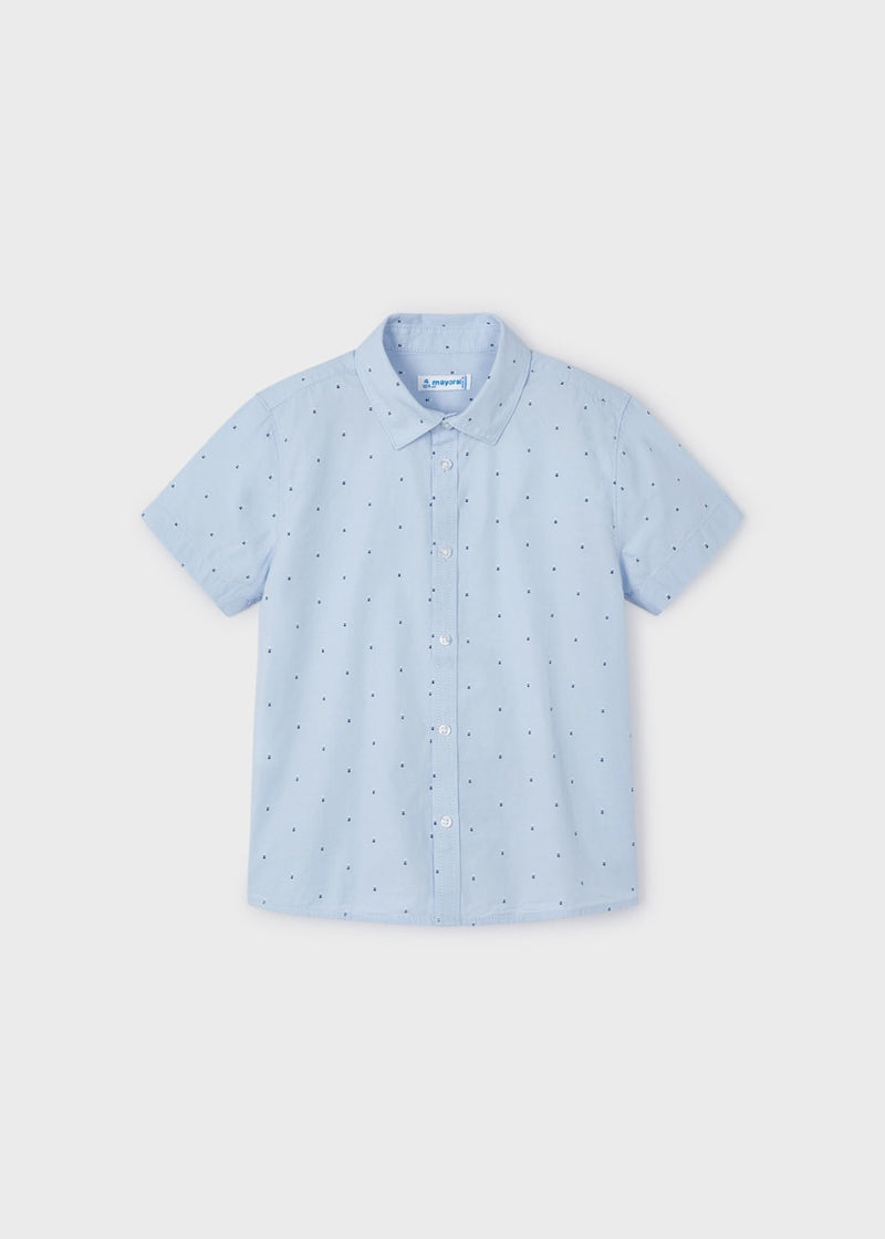 Printed Collared Shirt - Sky Blue
