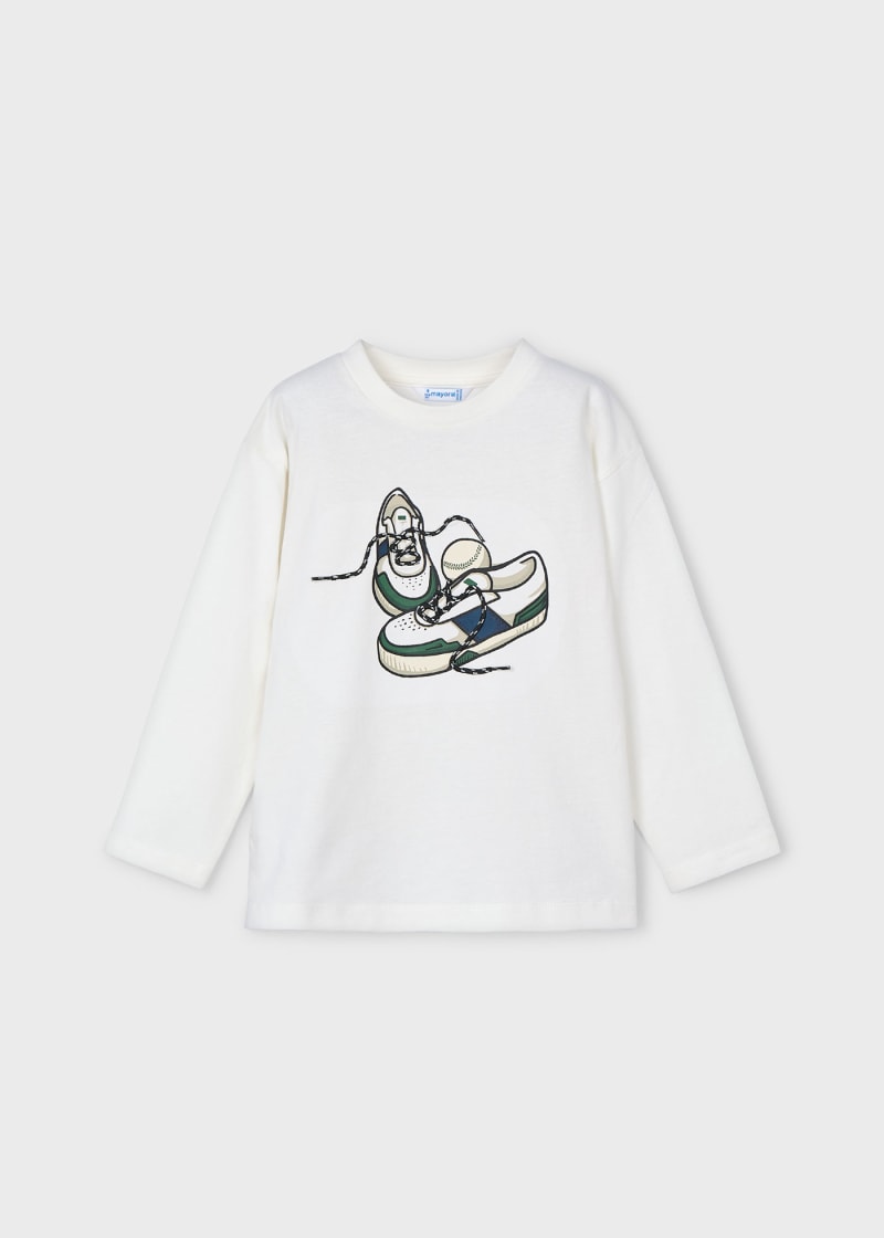 Printed Long-Sleeve Tee - Shoes (3T, 6y)