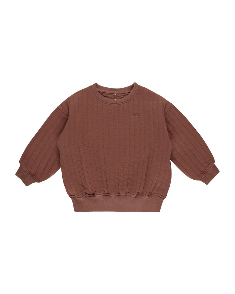 Quilted Sweatshirt || Brick (12-18Mo, 6-7Y)