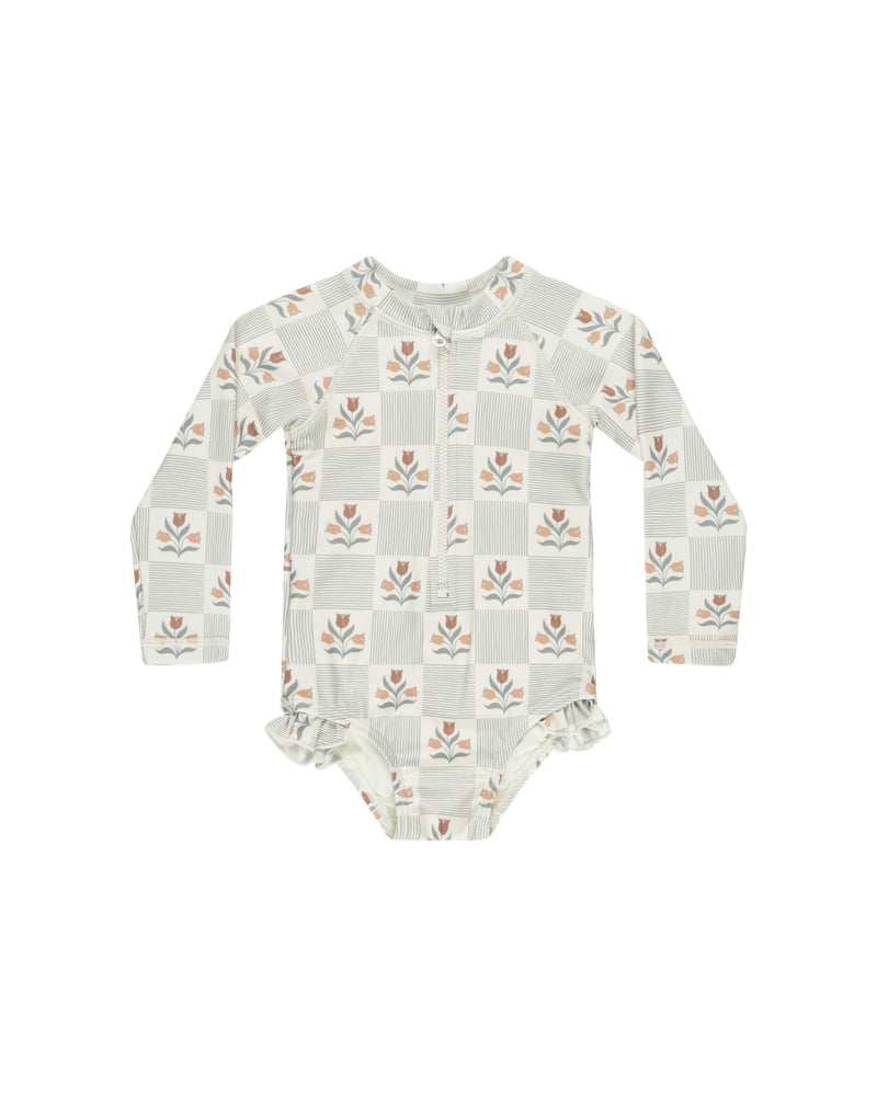 Rashguard One-Piece || Garden Grid (6-7Y)