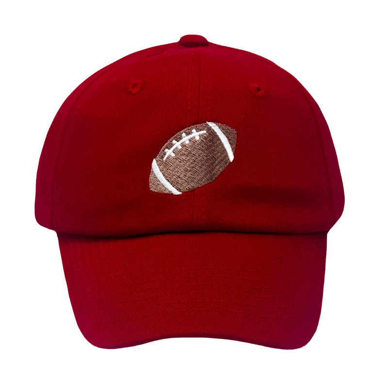 Red Football Baseball Hat (Baby, Youth)