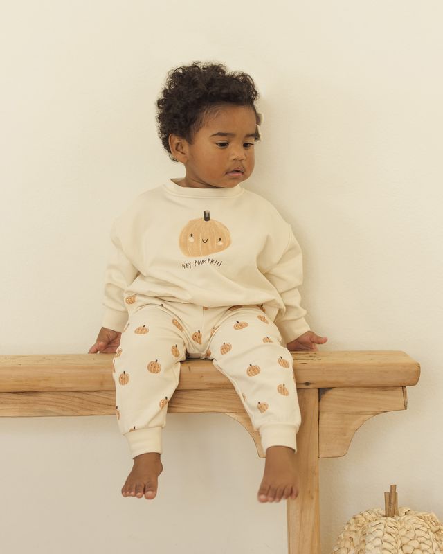 Relaxed Fleece Sweatpant || Smiley Pumpkins (3-6 mo)