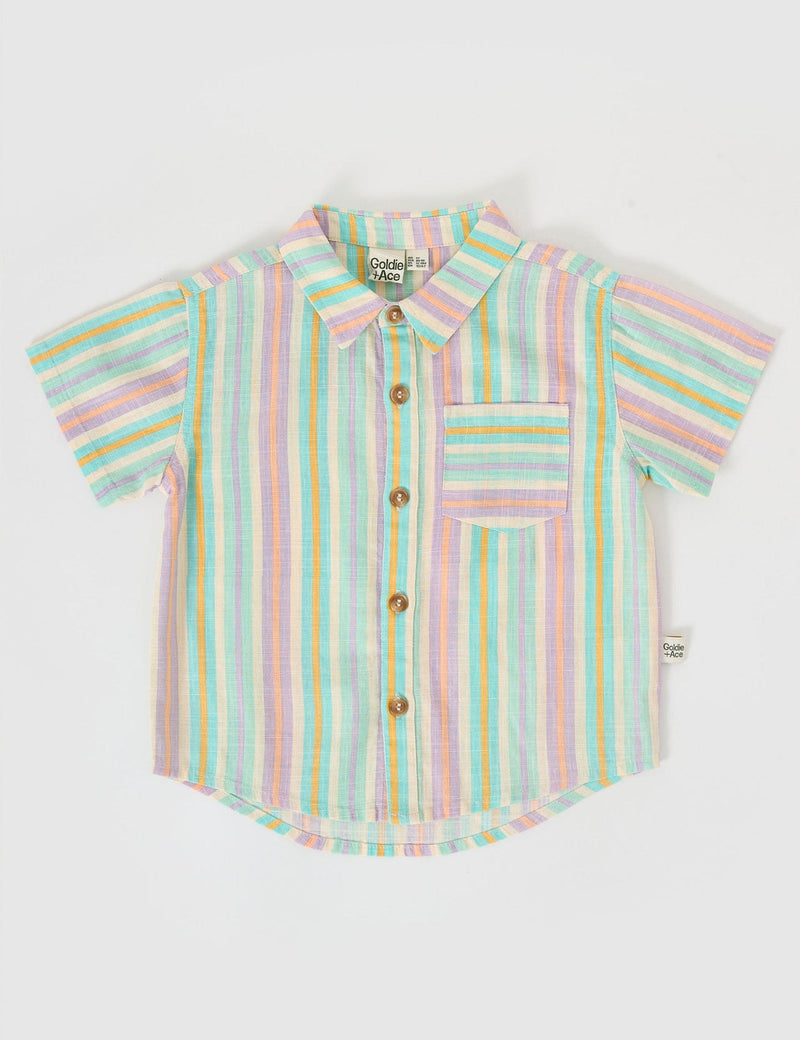 Resort Stripe Holiday Linen Shirt (6Y)