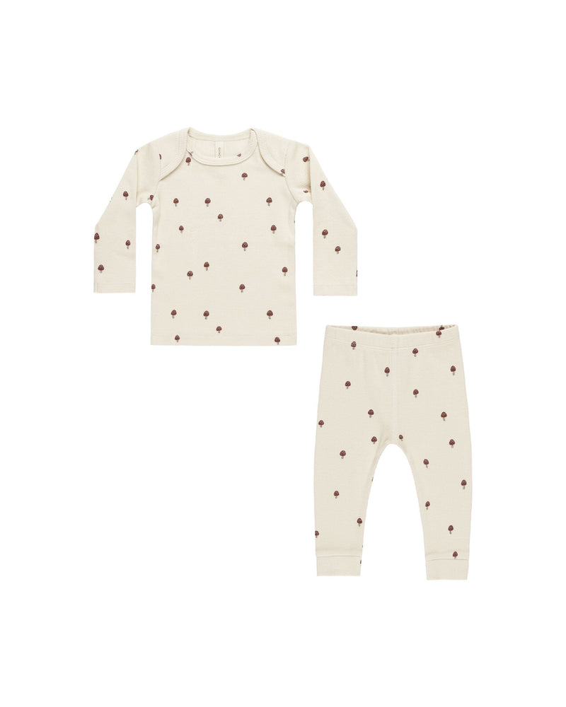 Ribbed Tee + Legging Set || Mushrooms (12-18mo)