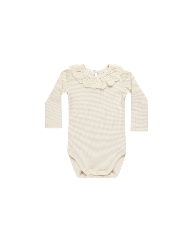 Ruffle Collar Bodysuit || Natural (12-18 Mo)