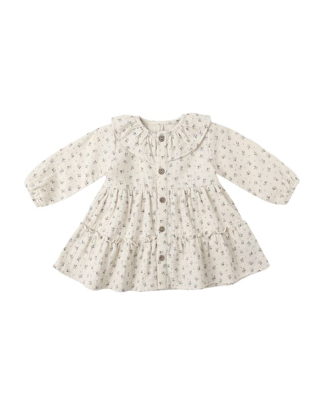Ruffle Collar Button Dress || Bluebell