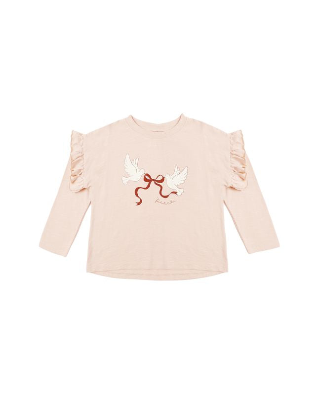 Ruffle Long Sleeve Tee || Peace