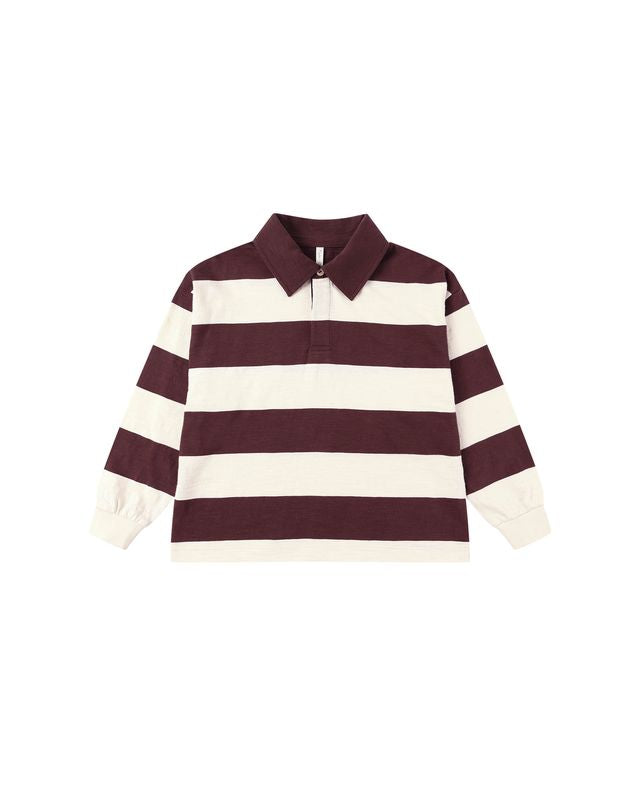 Rugby Polo || Burgundy Stripe