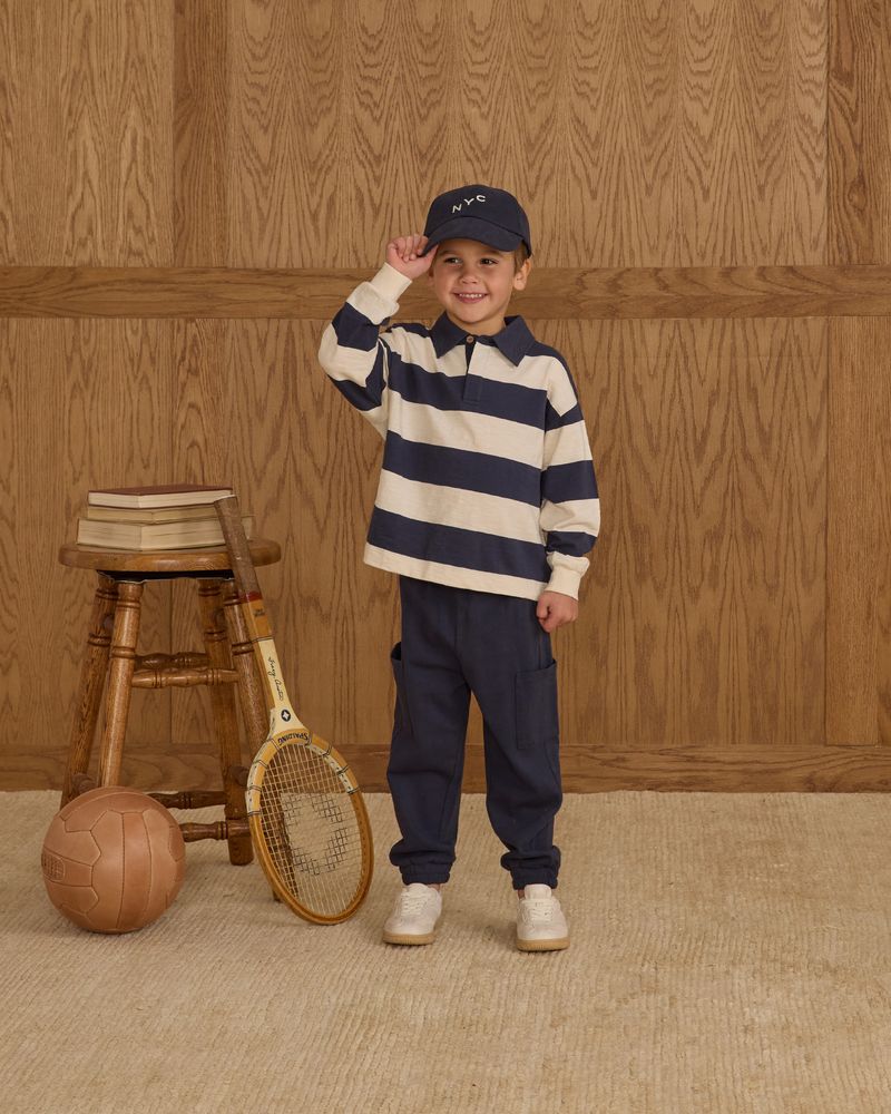 Rugby Polo || Navy Stripe
