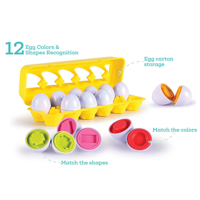 Shape Sorter Eggs 12-Piece Playset