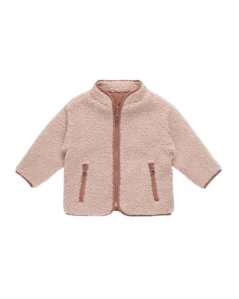 Shearling Zip Jacket || Blush (6-12 Mo)