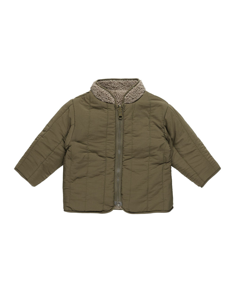 Shearling Zip Jacket || Olive (6-12 Mo, 4-5Y)