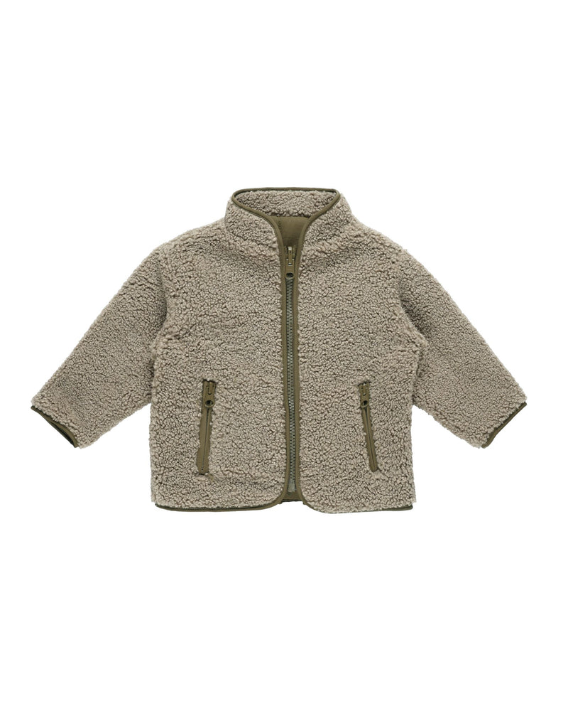 Shearling Zip Jacket || Olive (6-12 Mo, 4-5Y)