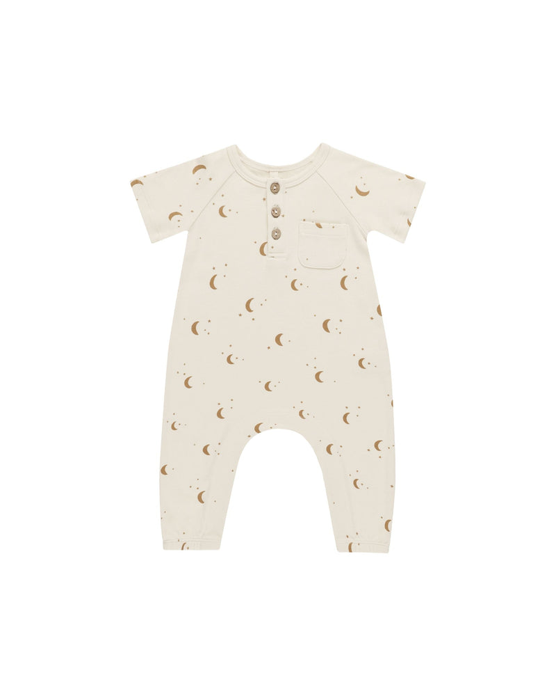 Short Sleeve Jumpsuit || Moons (12-18 Mo, 18-24 Mo)