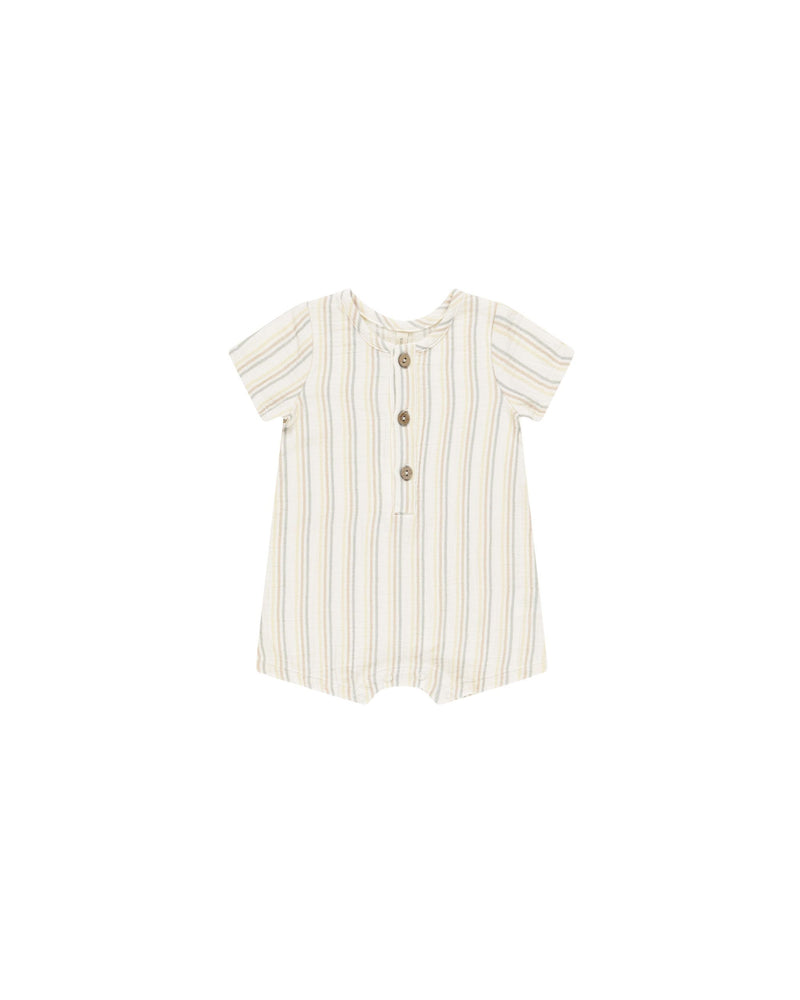 Short Sleeve Woven Romper || Summer Stripe (18-24Mo)