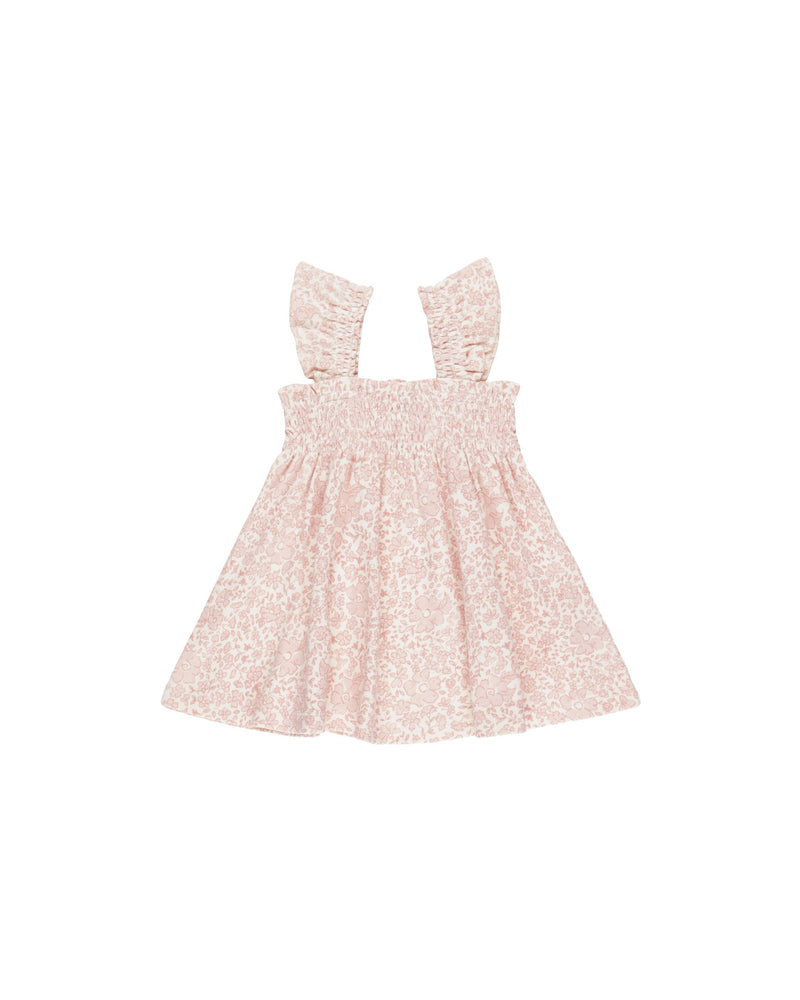 Smocked Jersey Dress || Pink Blossom