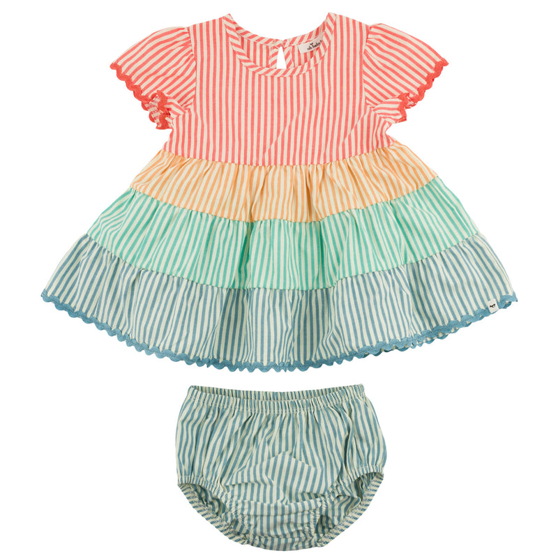 Sophie Tiered Dress - Cabana RicRac - Faded Multicolor (12-18Mo, 6-7Y)