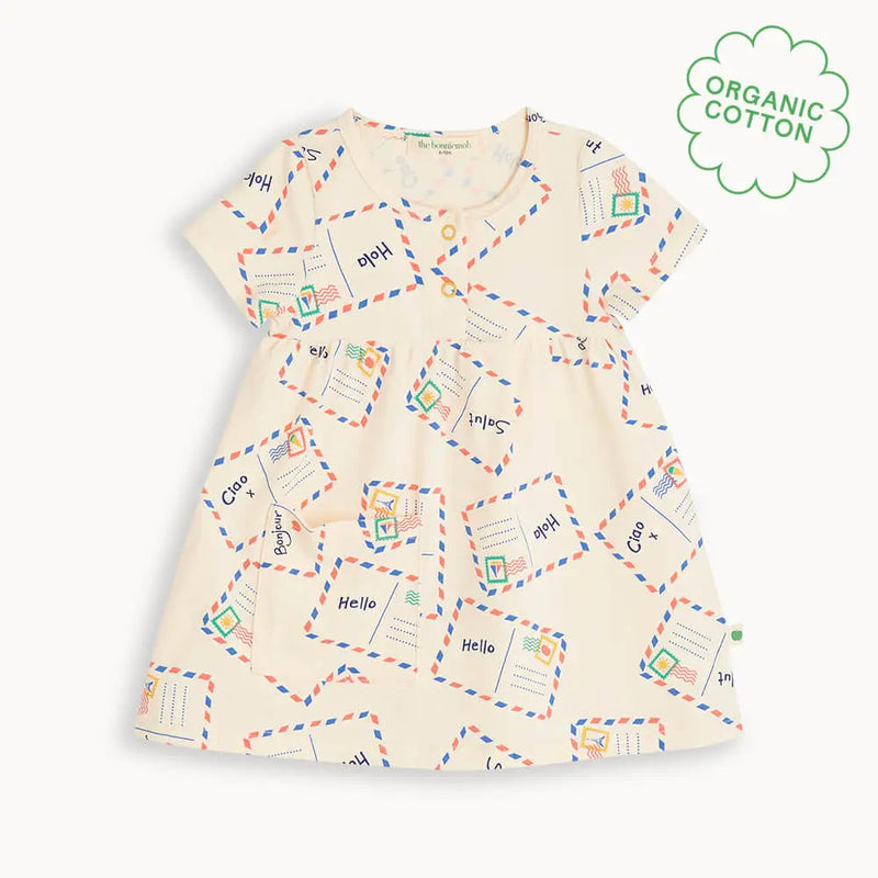 Sprinkles - Postcard Jersey Baby & Kids Short Sleeve Dress (12-18Mo, 18-24Mo)