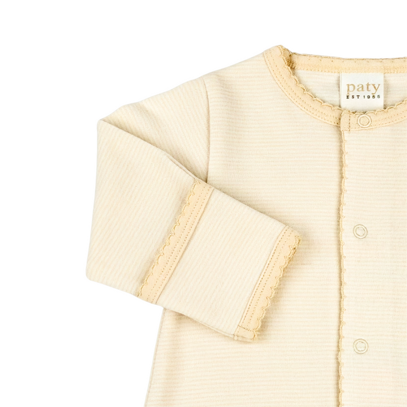Striped Converter Gown - Oatmeal Stripe
