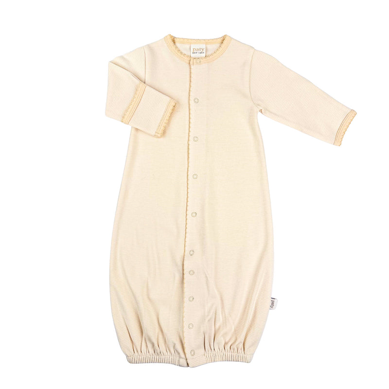 Striped Converter Gown - Oatmeal Stripe