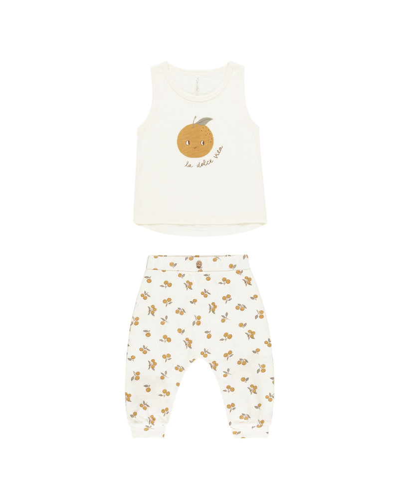 Tank + Slouch Pant Set || Oranges (6-12 Mo)