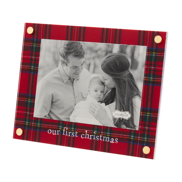 Tartan Our First Christmas Acrylic Frame