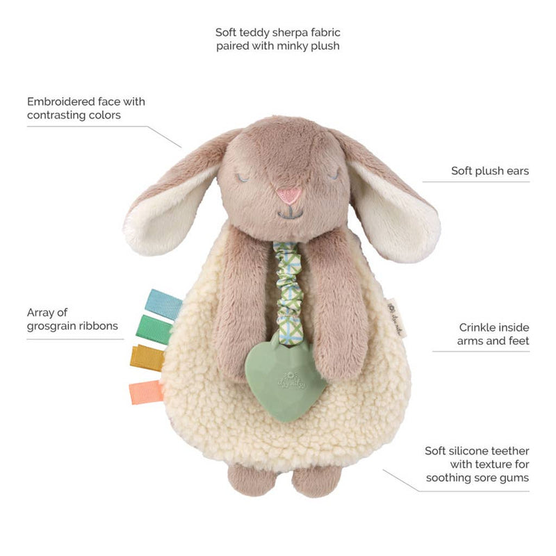 Taupe Bunny Itzy Friends Lovey Plush + Teether Toy
