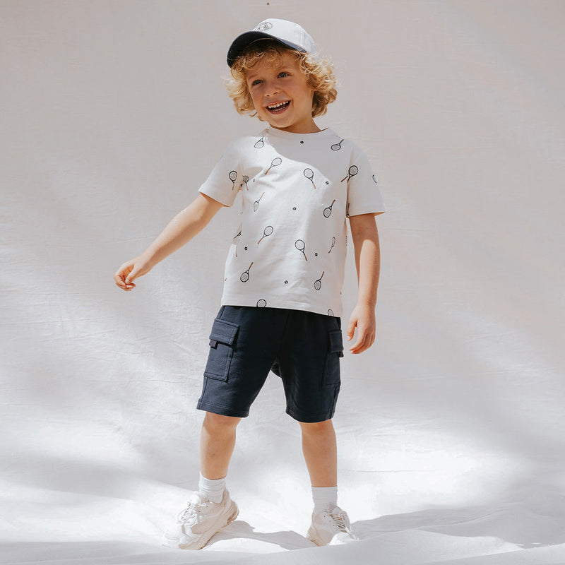 Tennis Racquet Print on Birch T-Shirt (4T, 5Y)