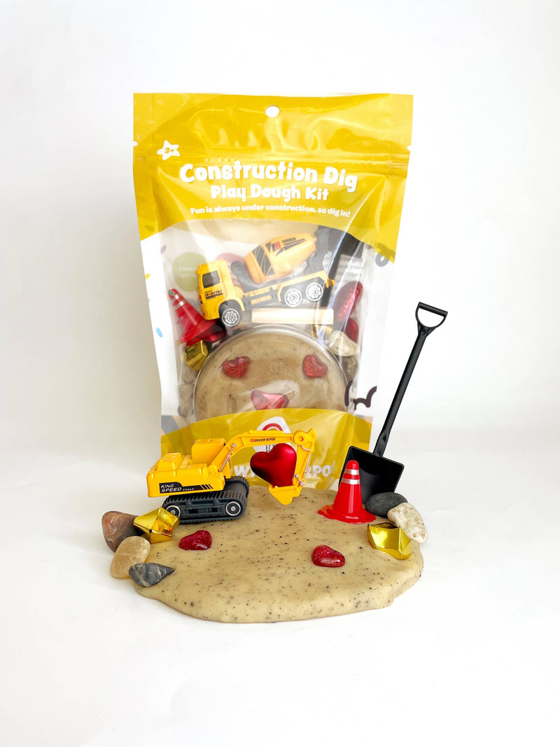 Valentines "I Dig You" Construction Sensory Play Dough Kit
