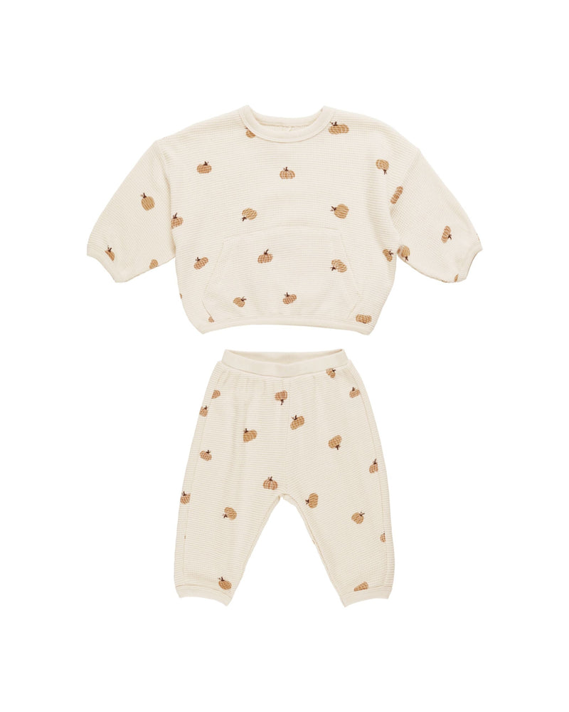 Waffle Slouch Set || Pumpkins (3-6 Mo)