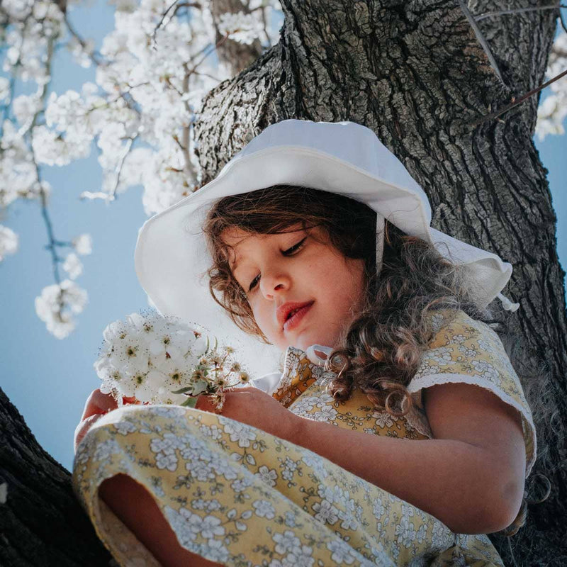 White | Cotton Floppy Sun Hat