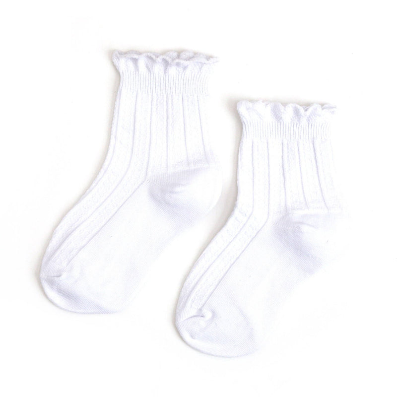 White Frill Midi Socks