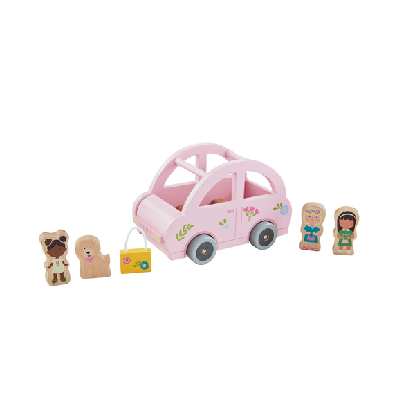 Wooden Pink Car Set