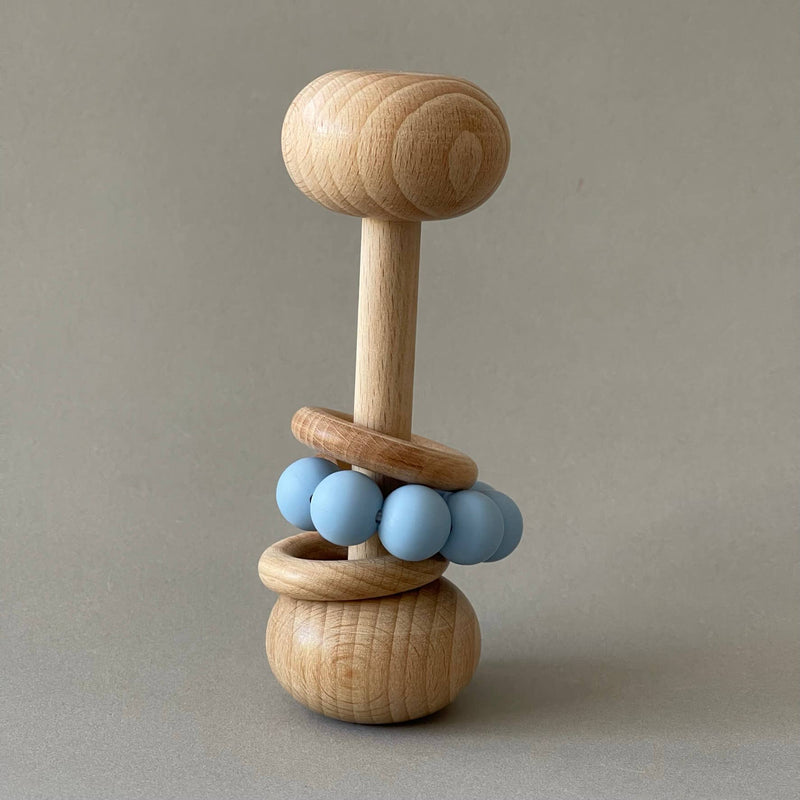 Wooden Rattle Toy with Silicone Beads - Cloud
