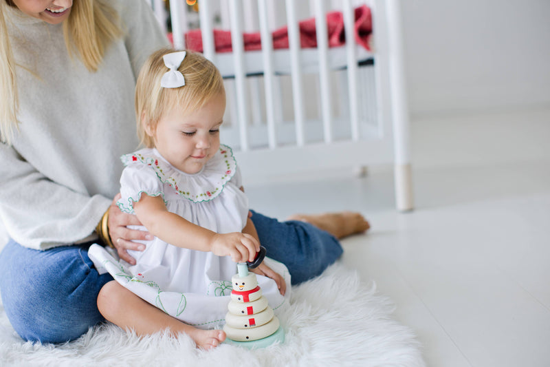 Wooden Snowman Stacking Toy Set