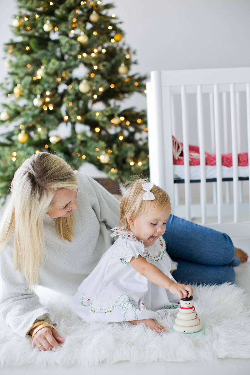 Wooden Snowman Stacking Toy Set