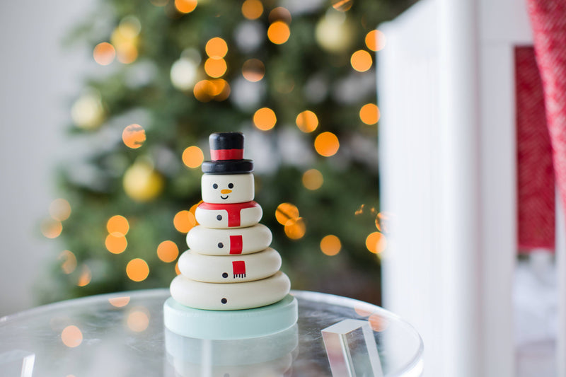 Wooden Snowman Stacking Toy Set