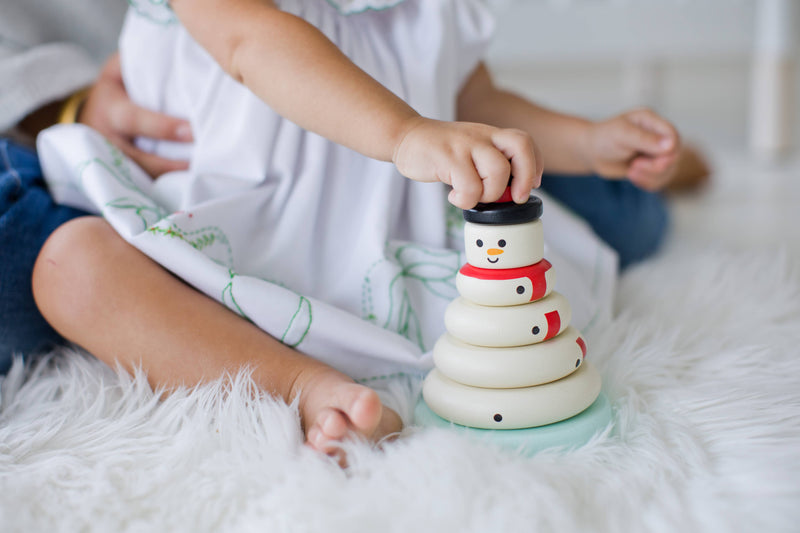 Wooden Snowman Stacking Toy Set