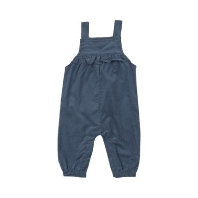 Yoke Ruffle Overall - Navy (12-18Mo)