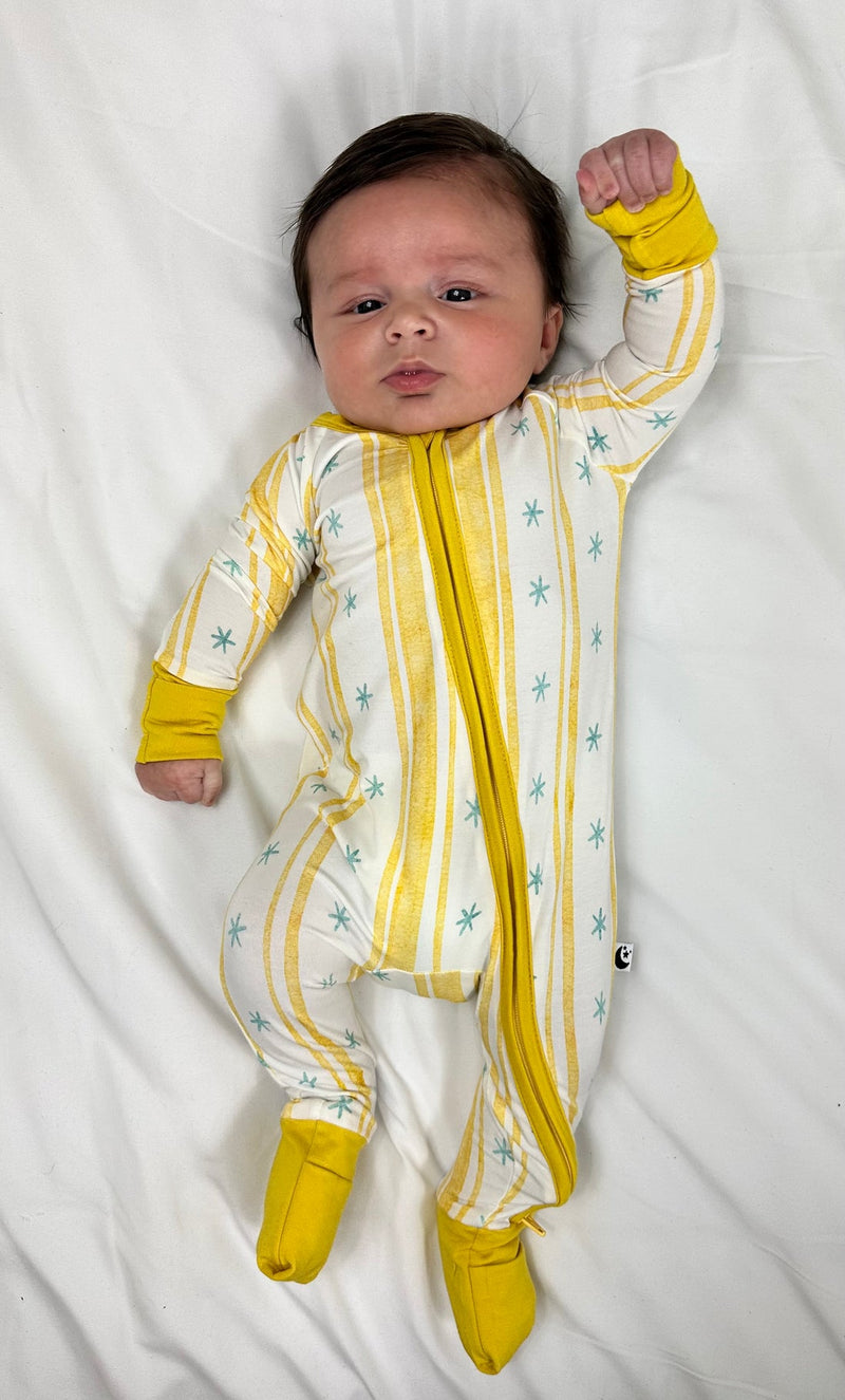Zipper Footie Pajamas - Starlight Stripe