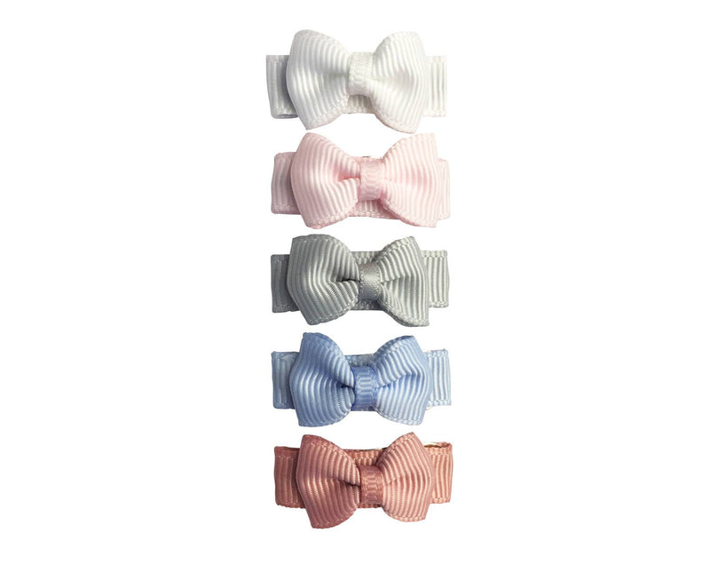 5 Tiny Tuxedo Bows on Snap Clips - Pixie